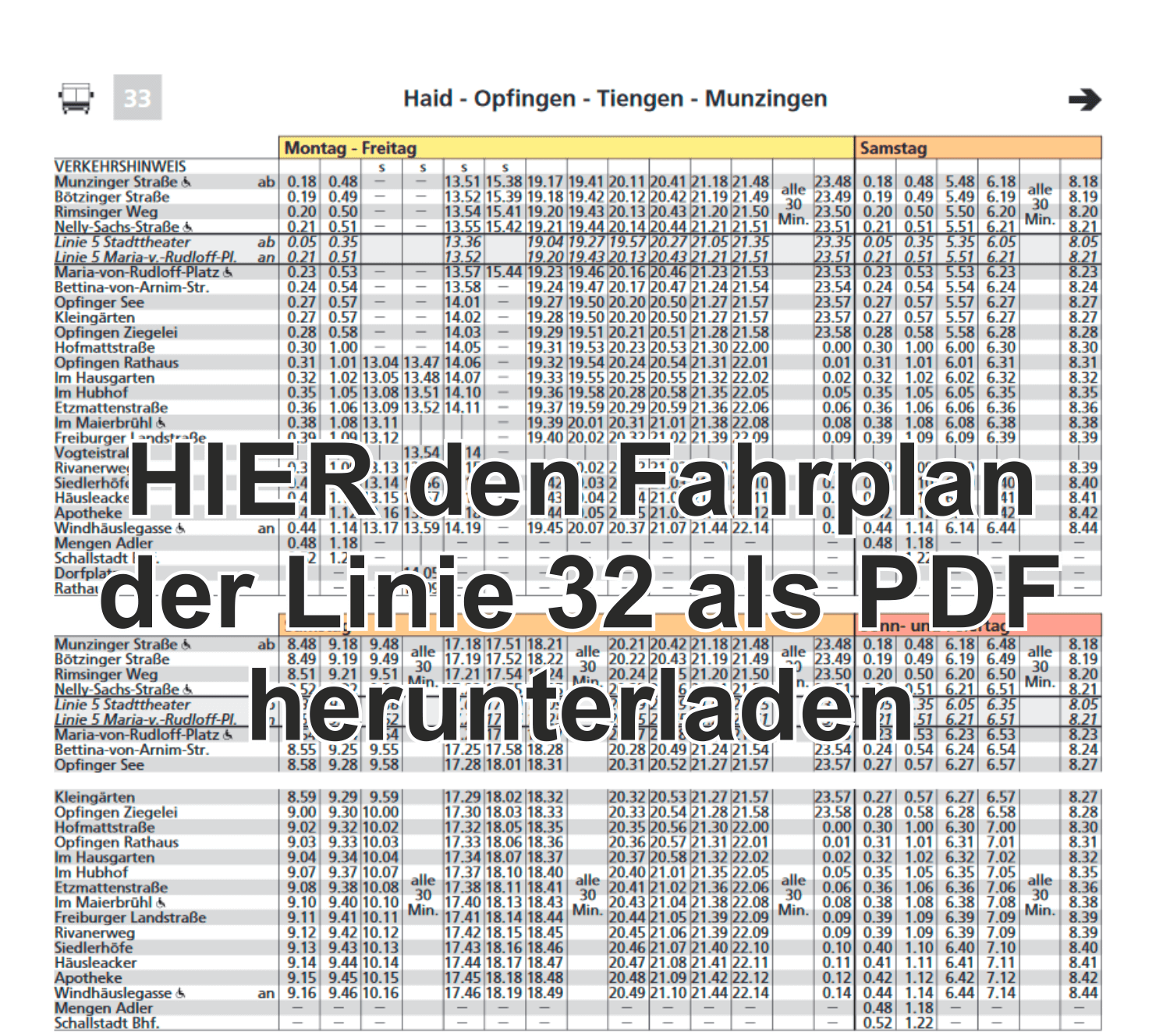 Linie32 Fahrplan